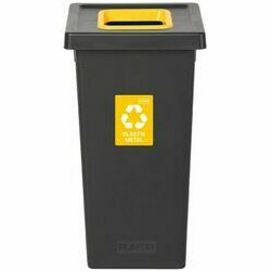 Waste bin 75L FIT BIN BLACK yellow for plastic